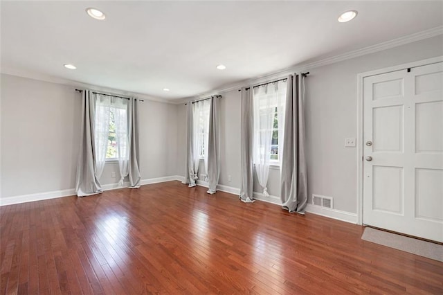 2880 Brett Cir NW, Acworth, GA 30101 - unfurnished room with crown molding, hardwood / wood-style flooring, and recessed lighting