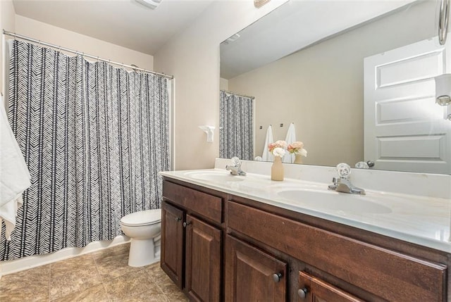 2149 Apple Orchard Way, Austell, GA 30168 - bathroom with toilet, double vanity, and tile patterned flooring