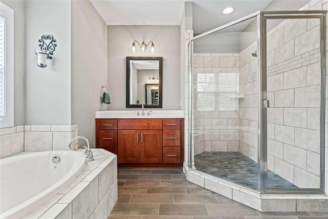 35 Huntington Way, Williamson, GA 30292 - full bath with a garden tub, vanity, and a stall shower