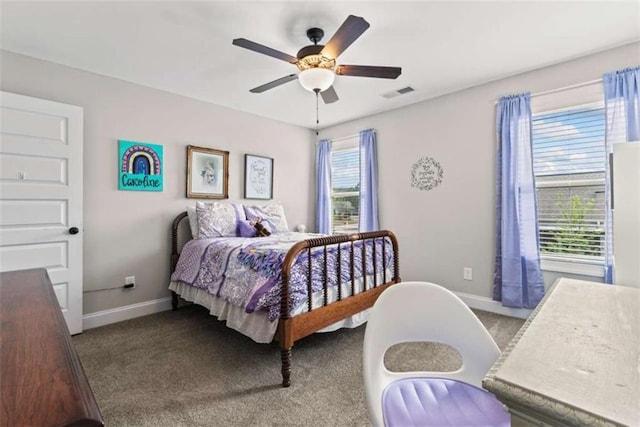 35 Huntington Way, Williamson, GA 30292 - carpeted bedroom featuring visible vents, a ceiling fan, and baseboards