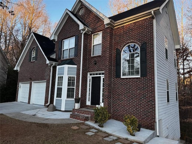 view of front of house with a garage