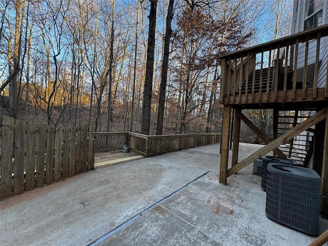 view of patio / terrace featuring central AC unit