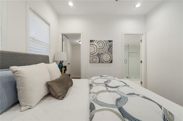 bedroom with recessed lighting