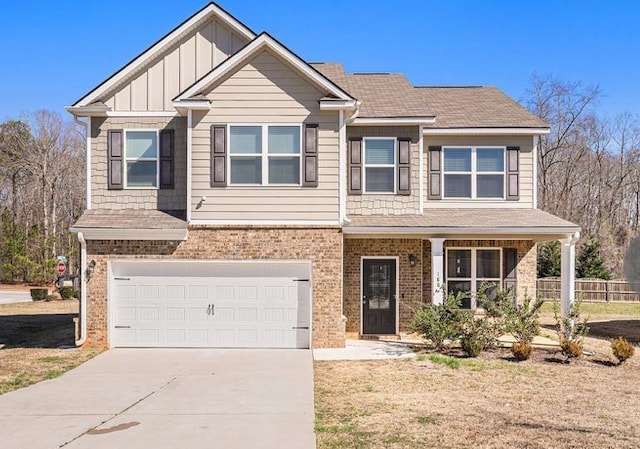 view of front of house with a garage