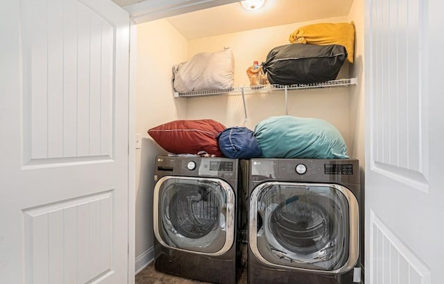 laundry area featuring independent washer and dryer