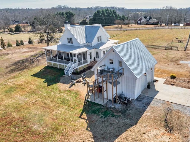 drone / aerial view featuring a rural view