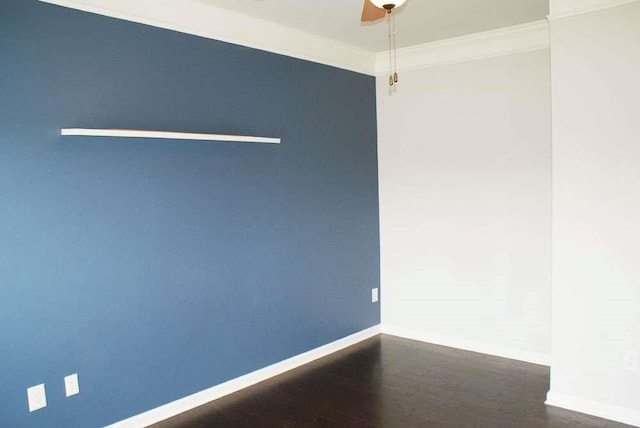 4020 Alligator Pt, Cumming, GA 30028 - spare room with ceiling fan, wood finished floors, baseboards, and crown molding