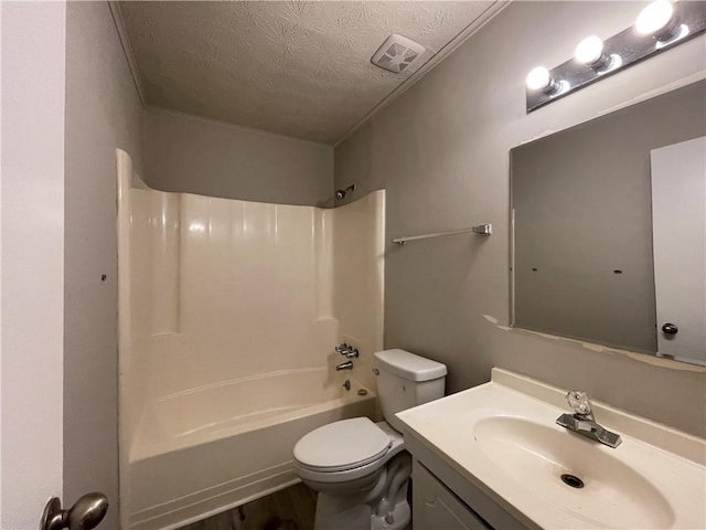 33 Drew Ct, Jonesboro, GA 30238 - full bathroom with a textured ceiling, vanity, tub / shower combination, and wood finished floors