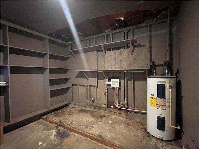 33 Drew Ct, Jonesboro, GA 30238 - unfinished below grade area featuring electric water heater
