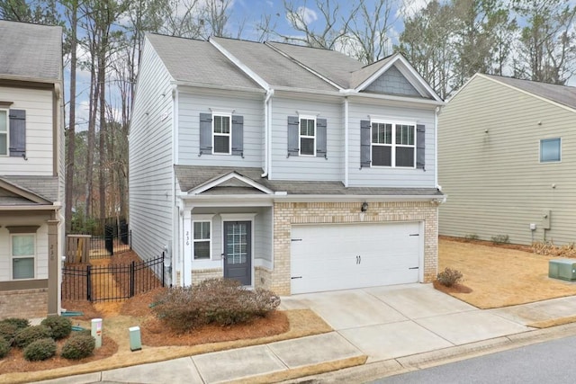 view of front facade with a garage