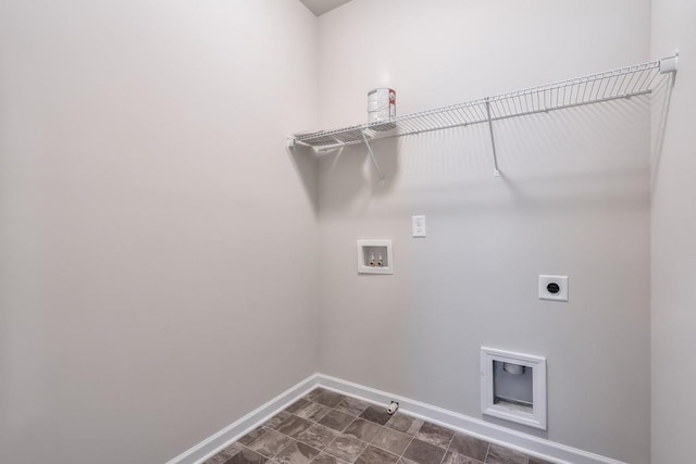 washroom with gas dryer hookup, washer hookup, and electric dryer hookup