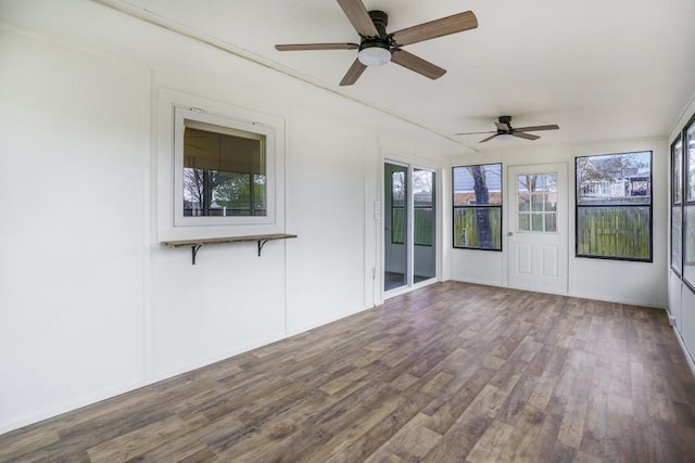 unfurnished sunroom featuring plenty of natural light