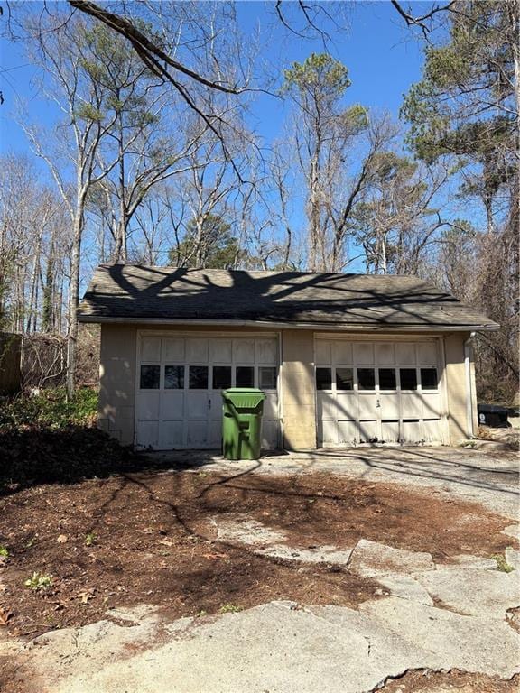 view of garage
