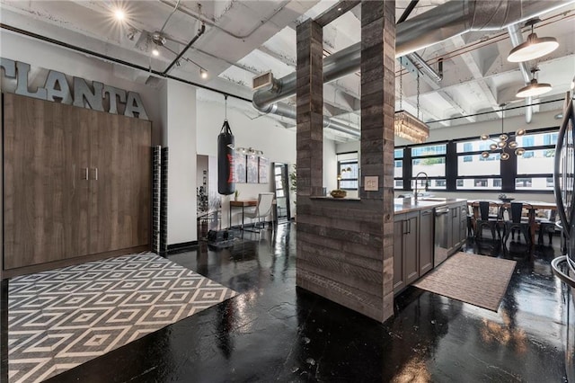 common area with a sink