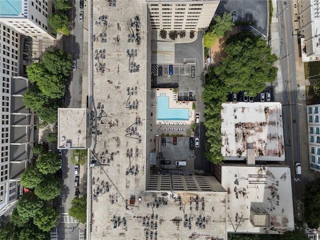 bird's eye view of a pool