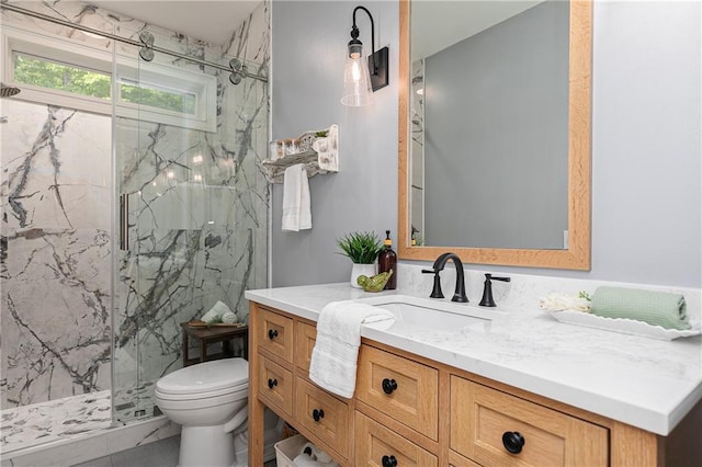176 Nightwind Trce, Acworth, GA 30101 - full bathroom with a marble finish shower, toilet, and vanity