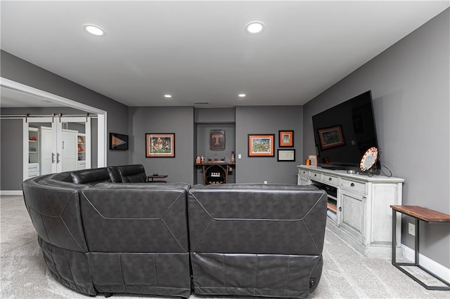 176 Nightwind Trce, Acworth, GA 30101 - living area featuring light colored carpet, recessed lighting, and baseboards