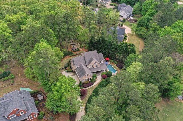 176 Nightwind Trce, Acworth, GA 30101 - aerial view of property's location featuring a heavily wooded area