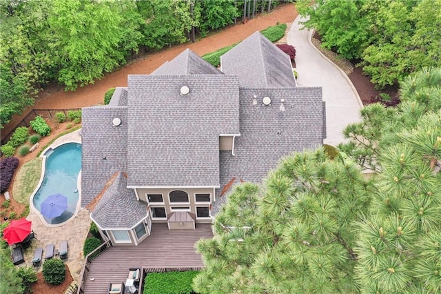 176 Nightwind Trce, Acworth, GA 30101 - aerial view of property and surrounding area featuring a pool