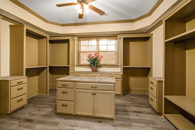 2740 Drayton Hall Dr, Buford, GA 30519 - walk in closet featuring visible vents, wood finished floors, and ceiling fan