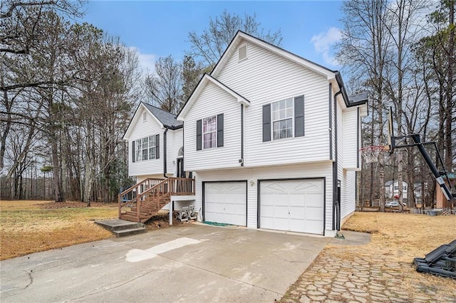 bi-level home featuring a garage