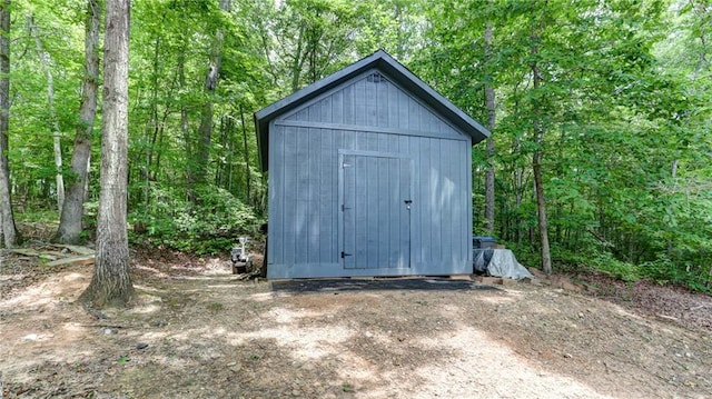 188 Crystal Creek Dr, Jasper, GA 30143 - view of shed with a forest view