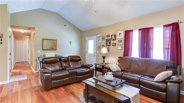 188 Crystal Creek Dr, Jasper, GA 30143 - living area featuring lofted ceiling and light wood-style flooring