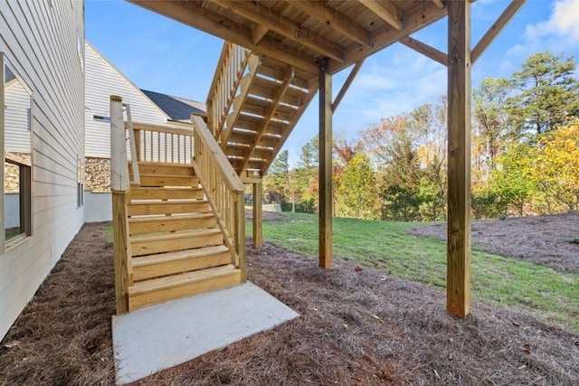 exterior space featuring stairway