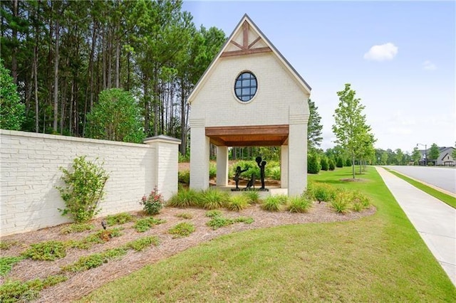 view of community with a lawn