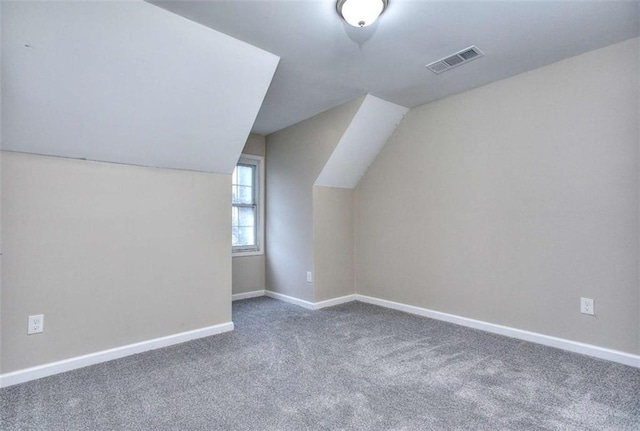 additional living space with carpet floors and lofted ceiling