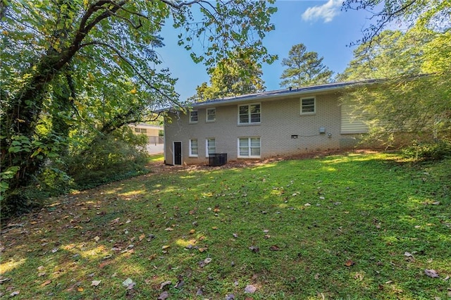 rear view of property with a yard