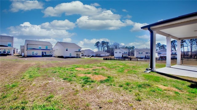 view of yard featuring a garage