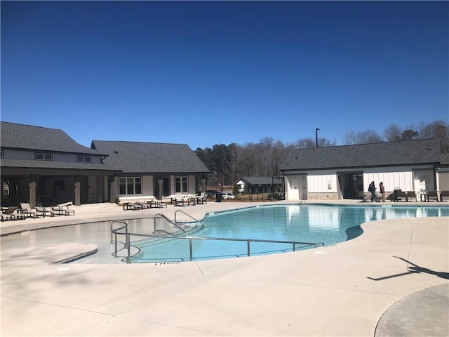 view of pool featuring a patio