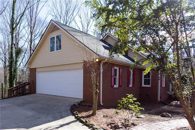 view of home's exterior featuring a garage