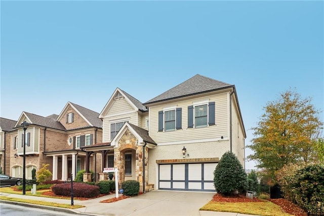 view of front of house with a garage