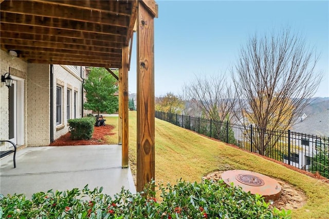 view of yard featuring a patio