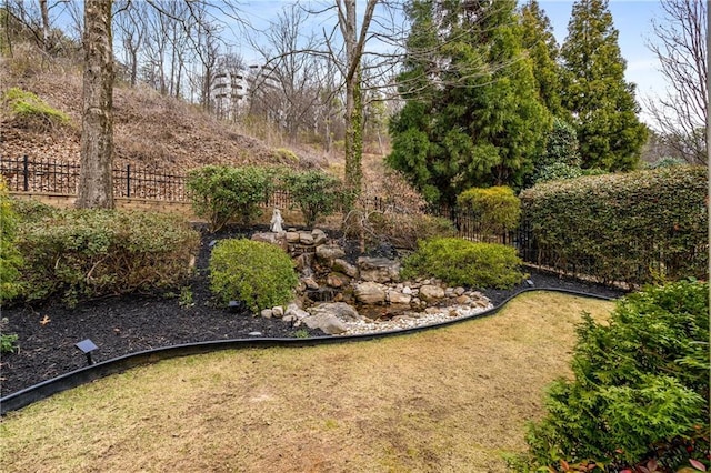 view of yard with fence