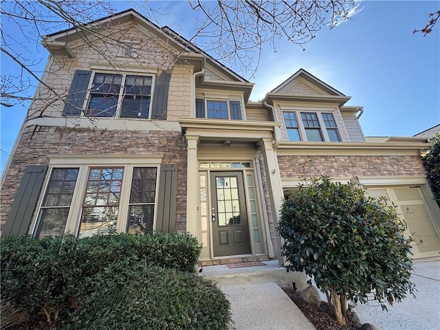 view of front of property with stone siding