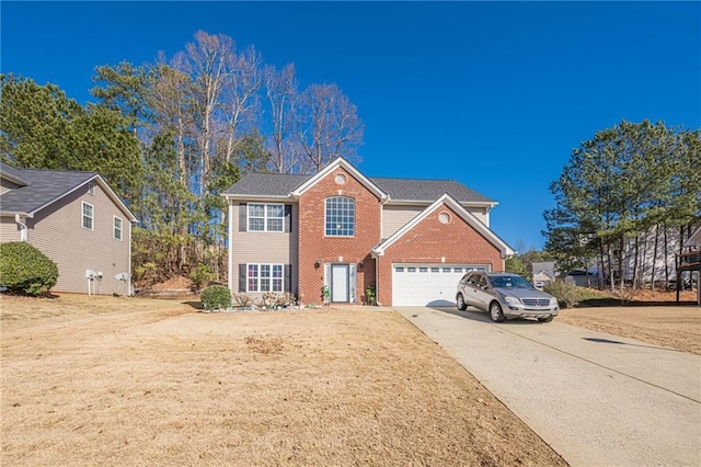 view of front of property featuring a garage