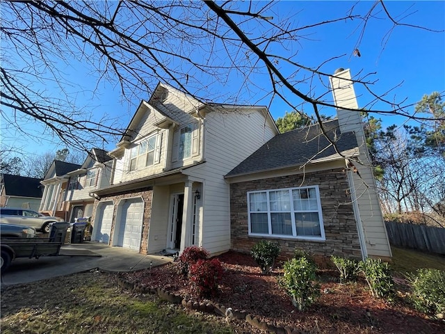 view of front of home featuring a garage