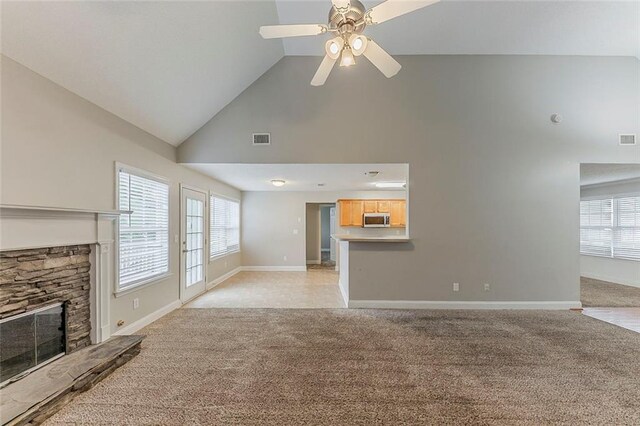 51 Legend Creek Way, Douglasville, GA 30134 - doorway to outside featuring baseboards, a fireplace, and a textured ceiling
