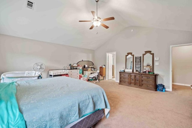 14 Oak Leaf Way, Hamilton, GA 31811 - bedroom featuring vaulted ceiling, light colored carpet, and ceiling fan