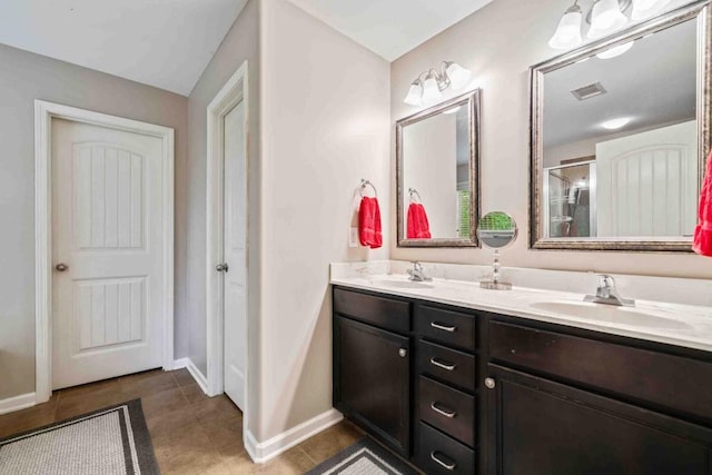 14 Oak Leaf Way, Hamilton, GA 31811 - full bathroom with double vanity, tile patterned floors, and a shower with shower door