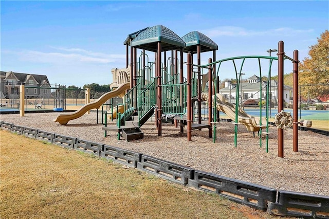 view of community jungle gym