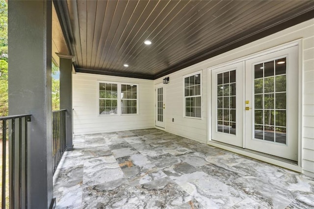 view of patio / terrace featuring french doors