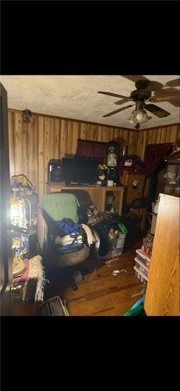 storage room with ceiling fan