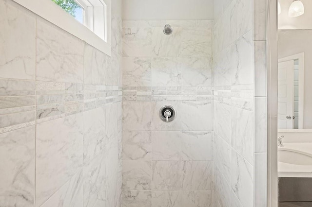 2093 Callaway Ct NW, Atlanta, GA 30318 - bathroom with a tile shower and vanity