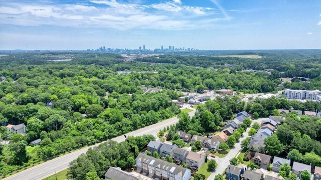 2093 Callaway Ct NW, Atlanta, GA 30318 - bird's eye view of a heavily wooded area and city skyline