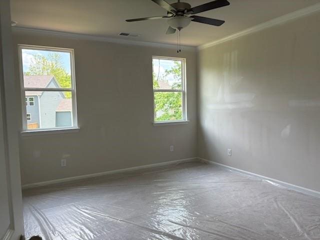 385 Riverwood Pass, Dallas, GA 30157 - unfurnished room with ornamental molding and a ceiling fan