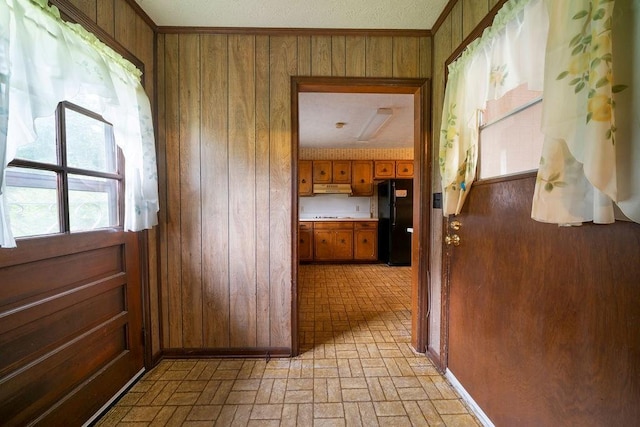 101 Beaver Run, Lagrange, GA 30241 - corridor featuring brick patterned floors and wooden walls